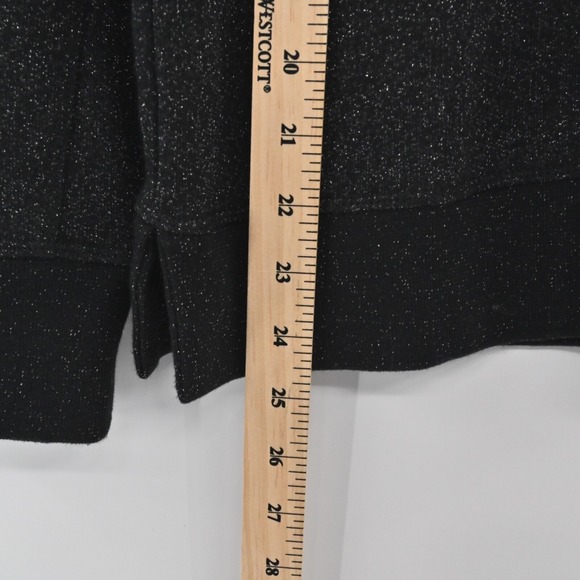 American Eagle Black Shimmer Sweater Womens Size M Cotton Blend Sweatshirt Style - Picture 4 of 12